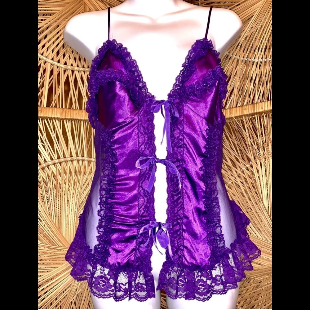 Vintage Alana Gale Purple Lingerie Top Medium